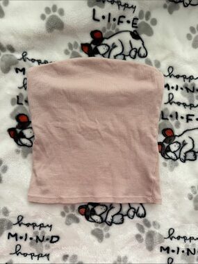 Blush Pink Ribbed Tube Top